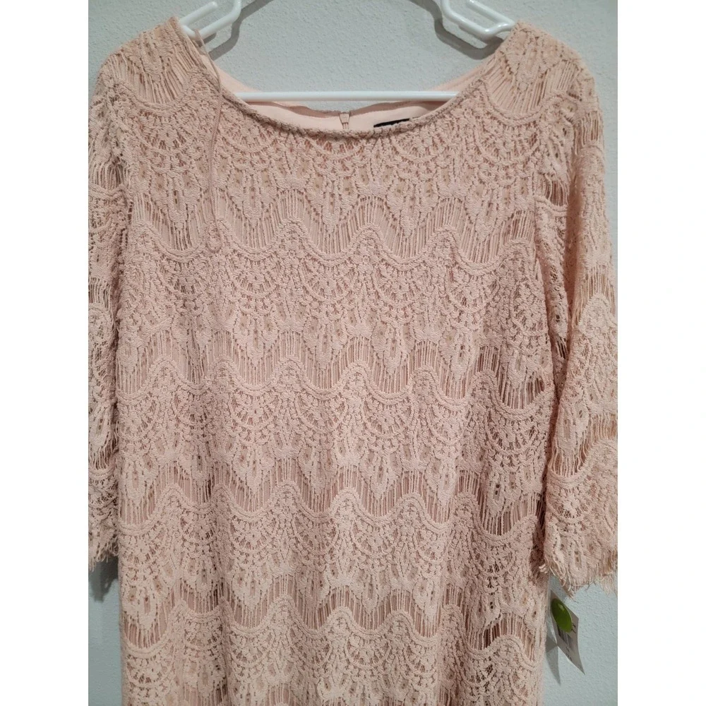Ronni‎ Nicole Women's RN Studio 3/4 Sleeve Lace Dress Blush Pink Sz 18 NWT